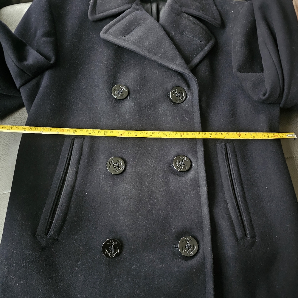 Classic Black Double-Breasted Men's Pea Coat